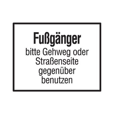 Warn- und Hinweißchild 20, 650x500mm andere Str.Seite nutzen RAL-Gütezeichen Folie RA2