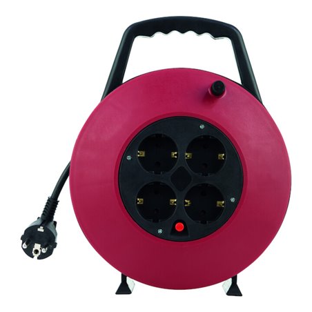 REV Kabelbox 10m 4-Fach schwarz/rot H05VV-F 3G1,5