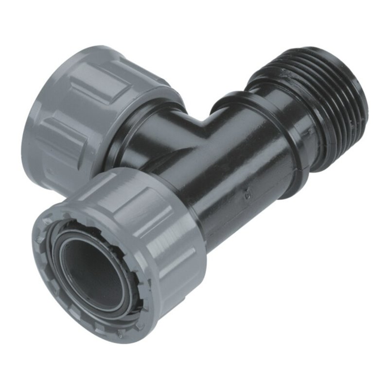 Gardena Ventil-T-Stück mit 2 x 1'-Innengewinde u. 1 x 1'-Außengewinde