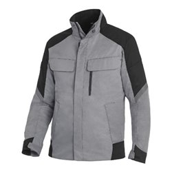 FHB Jacke Frank, Softshell, Gr. 2XL, grau/schwarz