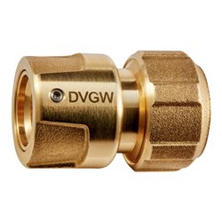 GEKA plus-Schlauchstück, Stecksystem, KTW, Messing, 3/4'-19mm Bl