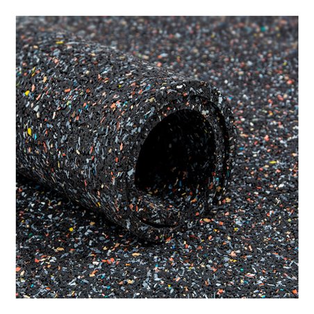 Recyclingmatte Gummi/PU, schwarz-bunt 3mm, 1500mm 5m