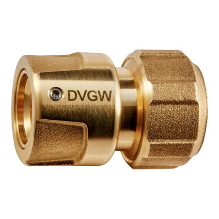GEKA plus-Schlauchstück, Stecksystem, KTW, Wasserstopp, Messing, 3/4'-19mm Bl