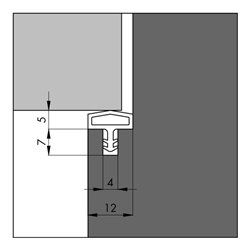 ELLEN Türanschlagprofil 0680, einfr., EV weiß DIY Progr.,L 5mtr