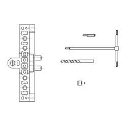 ELLEN Bohrlehre Exacta 2tlg.PVC gelb,mit Zubehör