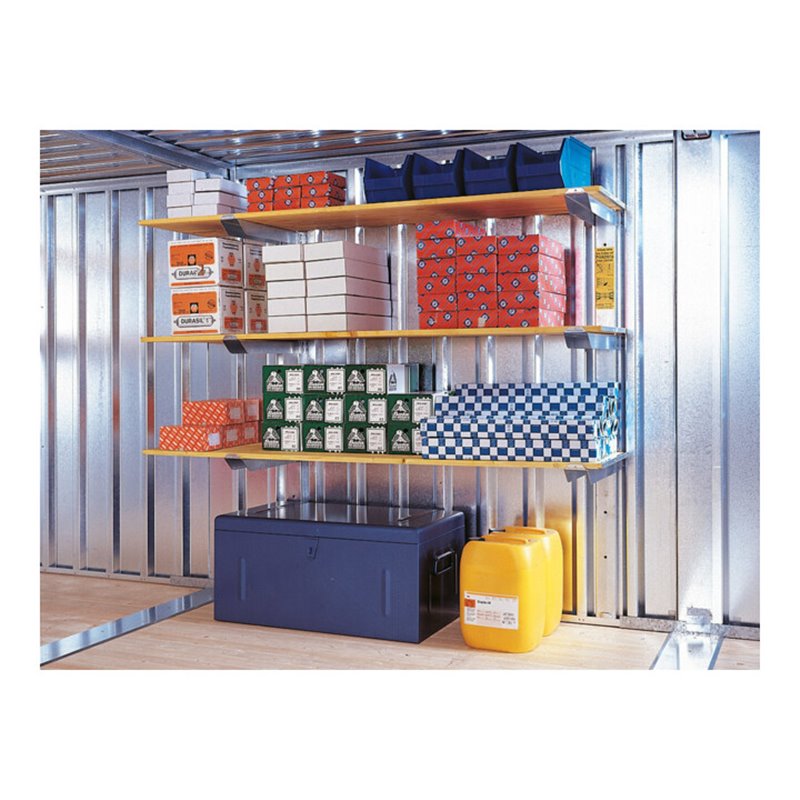 Lagerregal für MC, 2000 mm 3 Holzböden 2000 x 500 mm