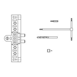 ELLEN Bohrlehre Exacta 2tlg.PVC gelb,mit Zubehör