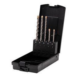 Makita Akku-Bohrhammer DHR243RTJ, Solo-Version + Premium SDS-Plus Hammerbohrer-Set, 5-tlg.