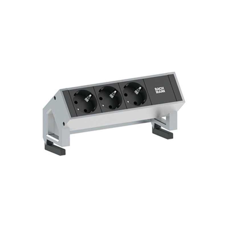 Bachmann DESK2 3xCEE7/3 Strom 0,2m GST18 Inox lack