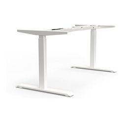 BMB Elektro-Tischgestell 1100x2000mm E-MORE, 2M2S weiß RAL 9016