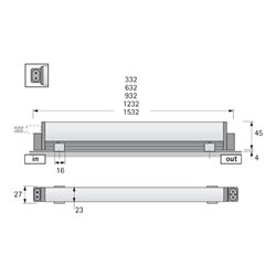 halemeier LiteLine Basic LED 3.6W nw, L 332mm m. Zubehör
