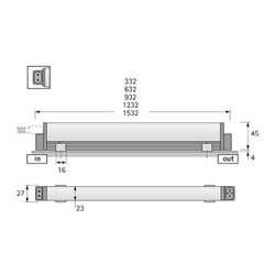 halemeier LiteLine Basic LED 18W ww, L 1532mm, m. Zubehör