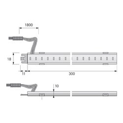 halemeier LED SuperStripe ww 300mm seitl.Einspei. 24VDC 3.6W
