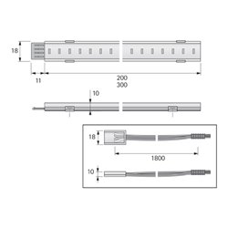 halemeier LED SuperStripe ww 300mm seitl.Einspei. 24VDC 3.6W