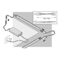 halemeier LED SuperStripe nw 300mm seitl.Einspei. 24VDC 3.6W