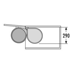 Hailo Abfallsammler 3515071 Mono 15 Slate-gr./Schw
