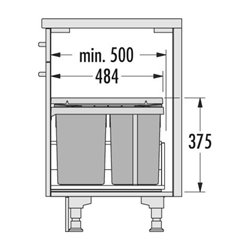 Hailo Abfallsammler 3669001 Tandem 300/30 Dunkelgrau