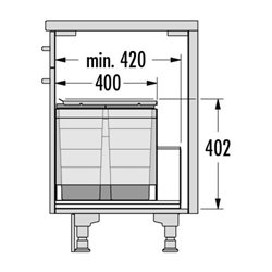 Hailo Abfalltrennsystem 3631691 Triple XL 600/54