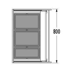 Hailo Abfalltrennsystem 3631881 Triple XL 800/74