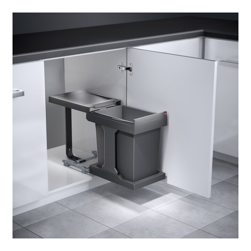 Hailo Einbauabfallsammler Solo, 3635001 KB 300, 20l KF, Slate-grey