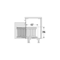 Hailo Einbauabfallsammler Solo, 3635001 KB 300, 20l KF, Slate-grey