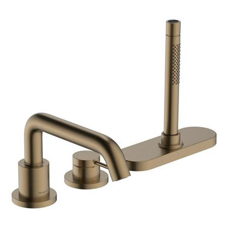 hansgrohe 3-Loch-Einhebel-Bidetarmatur Tecturis S Ausladung 194mm, brushed bronze