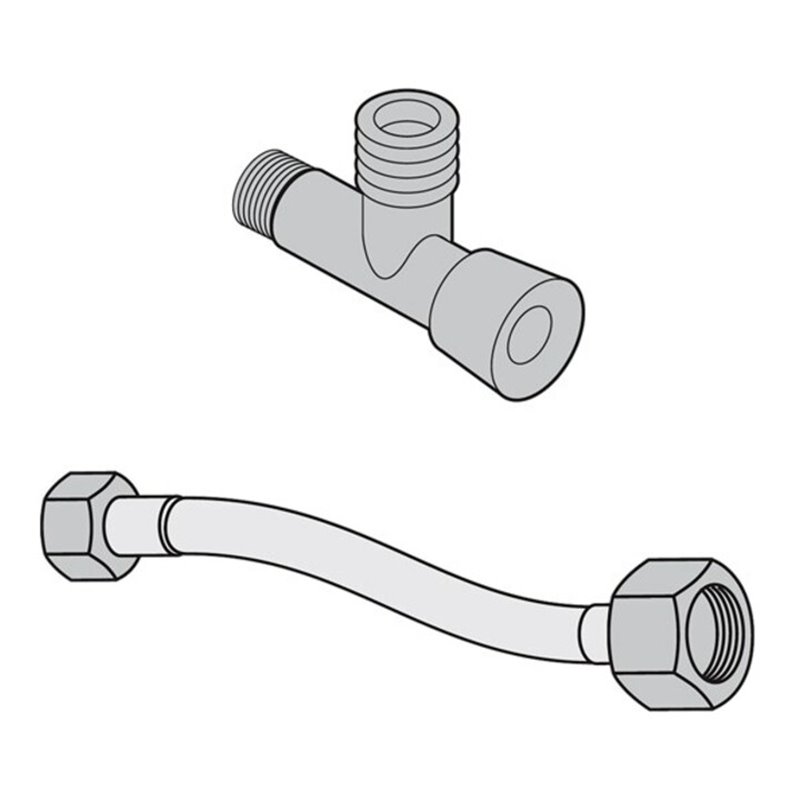 V&B Wasseranschlusset L4-ViClean Schl. 1/2x3/8x300mm, Eckventil 1/2x3/8