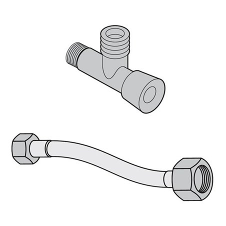 V&B Wasseranschlusset L4-ViClean Schl. 1/2x3/8x300mm, Eckventil 1/2x3/8