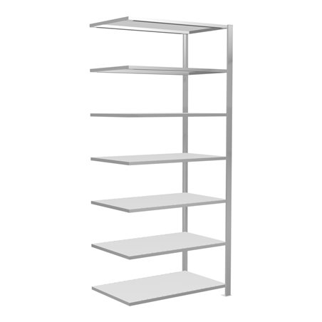 Schulte Anbauregal Schraubsystem MULTIplus150, 7 Fachböden, beidseitig nutzbar, Tiefe 600 mm, Aussteifung durch Längenriegel, mi