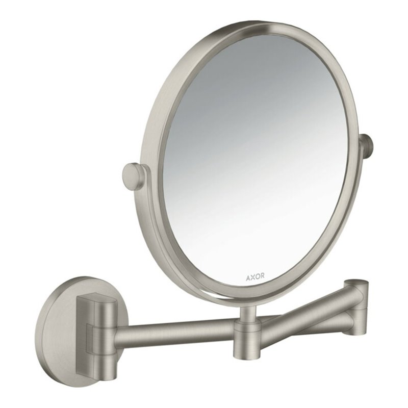 hansgrohe Rasierspiegel Axor Uni. Circular Wandmontage, Edelstahl-Optik