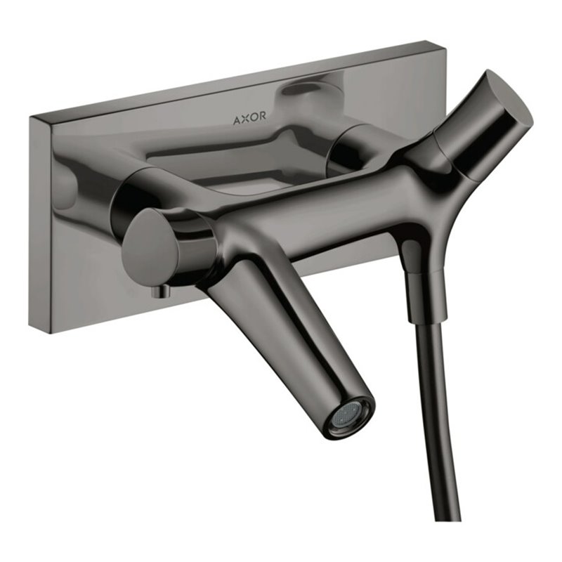 hansgrohe Wannen-Thermostat Axor Starck Organic AP, Ausl. 218mm, polished black chrome