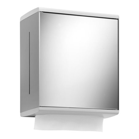 Keuco Papierhandtuchspender Moll Alu silb. eloxiert/weiß, Spiegelt links