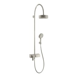 hansgrohe Showerpipe Axor Citterio Edelstahl-Optik, m EHM, Kopfbrause, 180mm, 1j