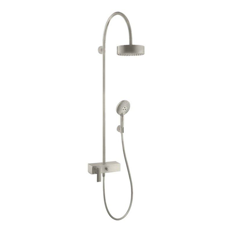 hansgrohe Showerpipe Axor Citterio Edelstahl-Optik, m EHM, Kopfbrause, 180mm, 1j