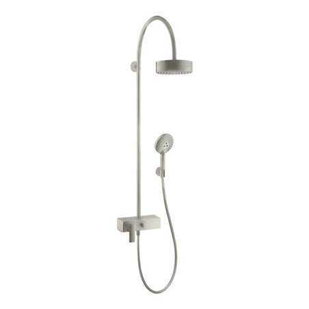 hansgrohe Showerpipe Axor Citterio Edelstahl-Optik, m EHM, Kopfbrause, 180mm, 1j