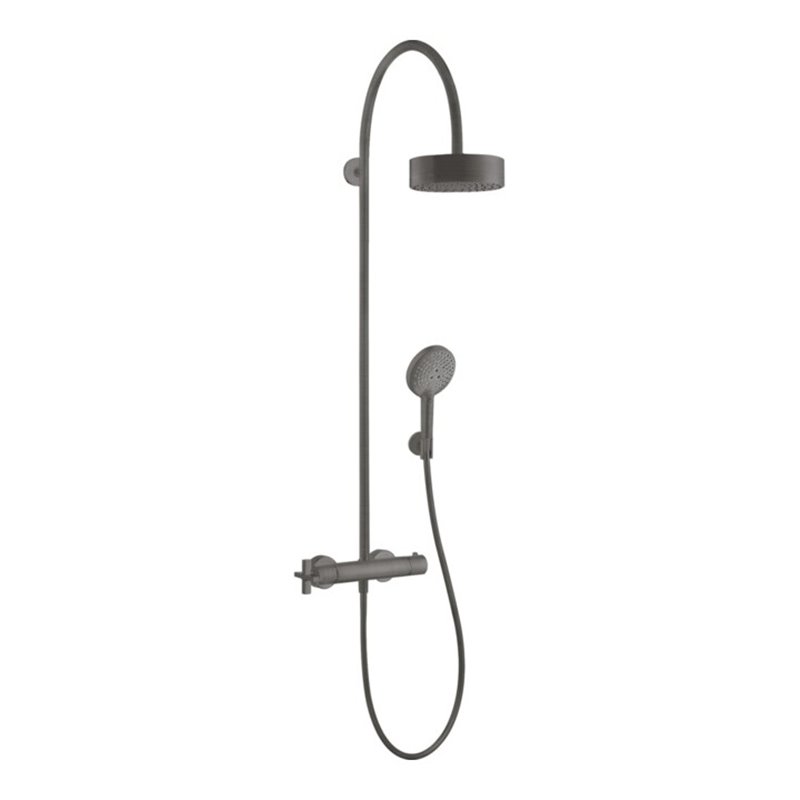 hansgrohe Showerpipe Axor Citterio m TH, Kopfbrause, 180mm, 1j, brush. bla vc