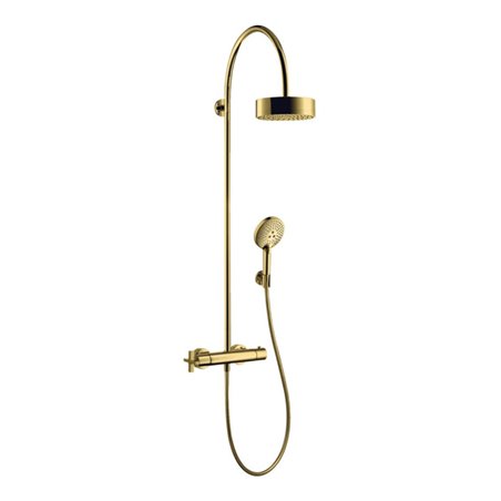 hansgrohe Showerpipe Axor Citterio m TH, Kopfbrause, 180mm, 1j, pol. gol opt