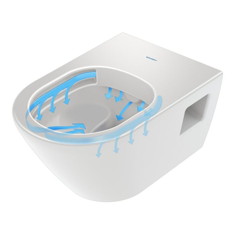 Duravit Wand-WC, Tiefspüler D-Neo 37x54cm, 4,5 l, riml., we Hygiene Glaze