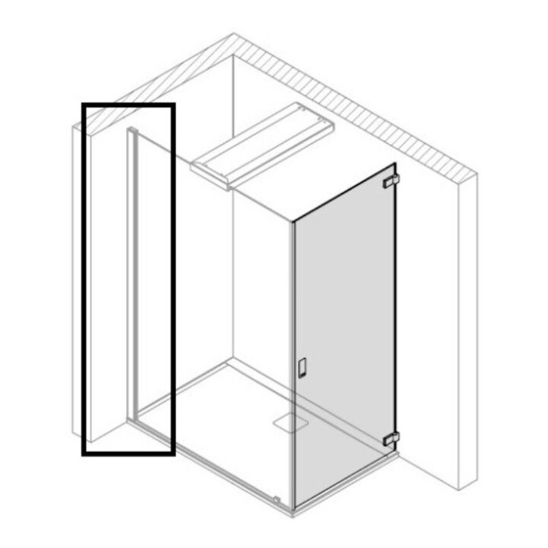 Hoesch Wandanschlussprofil 220cm, z Bef d Glasscheibe, ED-Opt.