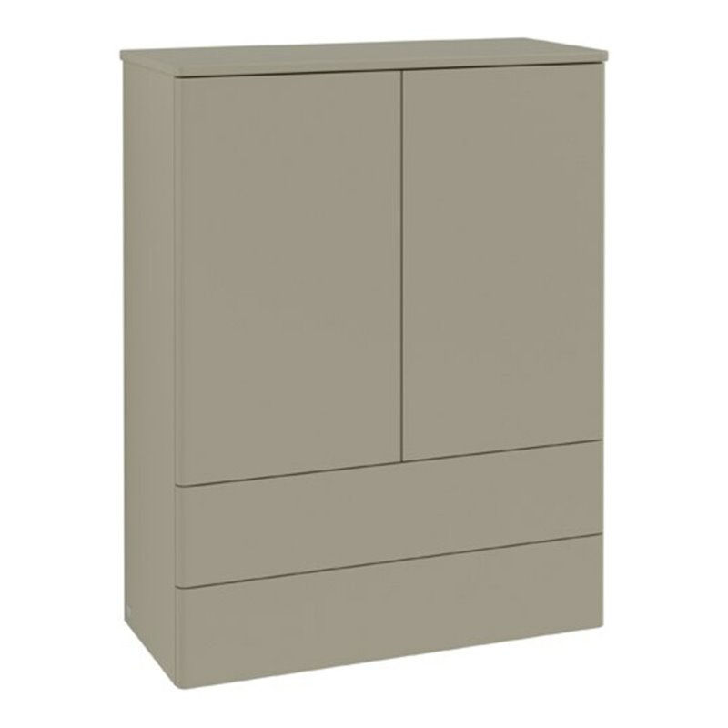 V&B Highboard ohne Frontstruktur, mit Beleuchtung Antao 81,4x104x35,6cm, WBP Lac, st. Gr m Lac