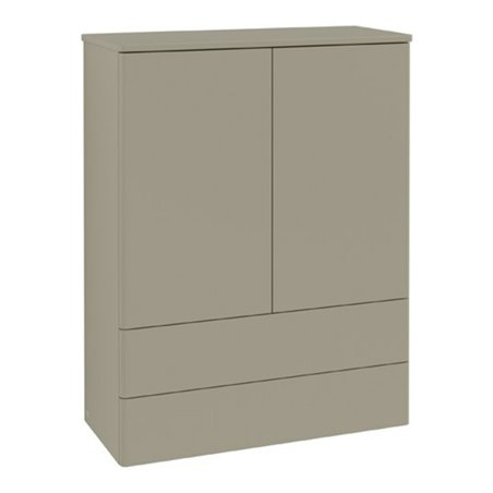 V&B Highboard ohne Frontstruktur, mit Beleuchtung Antao 81,4x104x35,6cm, WBP Lac, st. Gr m Lac