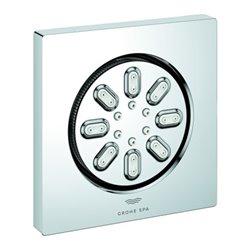 Grohe Seitenbrause Rainshower Aqua Cube 7,5x7,5cm, 2 Stahlarten, chrom