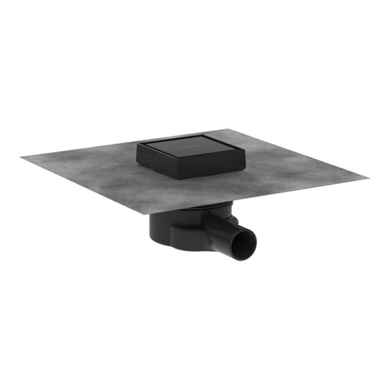 hansgrohe Punktablauf RainDrain Point Komplettset, 100x100mm, mattschwarz