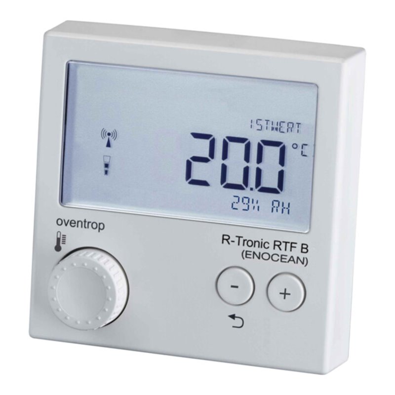 Oventrop Funk-Raumbedng.. R Tronic RT B AP, mit integriertem Feuchtesensor, weiß