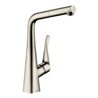 hansgrohe Spültisch-Einhebelmischer 320 Metris M71 m Ausziehauslauf, 1jet, Edelstahl-Optik
