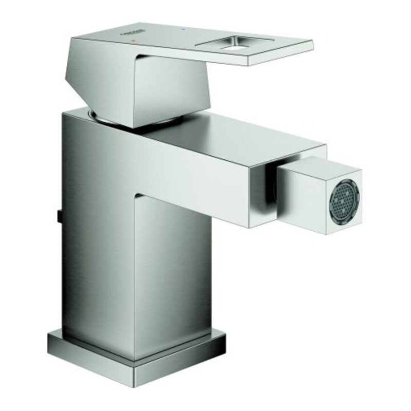 Grohe Bidet-Einhebelmischer Eurocube 1/2', mit Ablaufgarnitur, supersteel