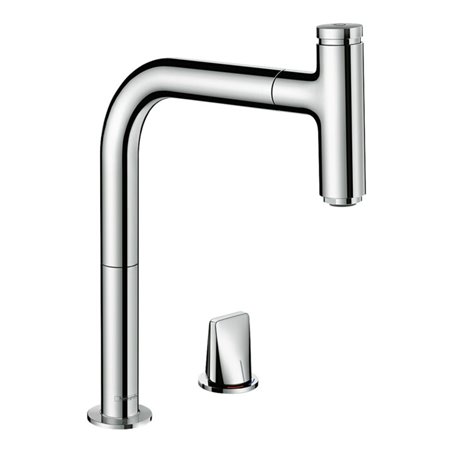 hansgrohe 2-Loch-Spültisch-Einhebelmischer 200 Metris Se M71 Eco mit Ausziehauslauf, 1jet, sBox, chrom