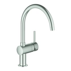 Grohe Spültisch-Einhebelmischer Minta 1/2', C-Auslauf, supersteel