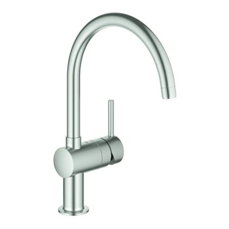 Grohe Spültisch-Einhebelmischer Minta 1/2', C-Auslauf, supersteel