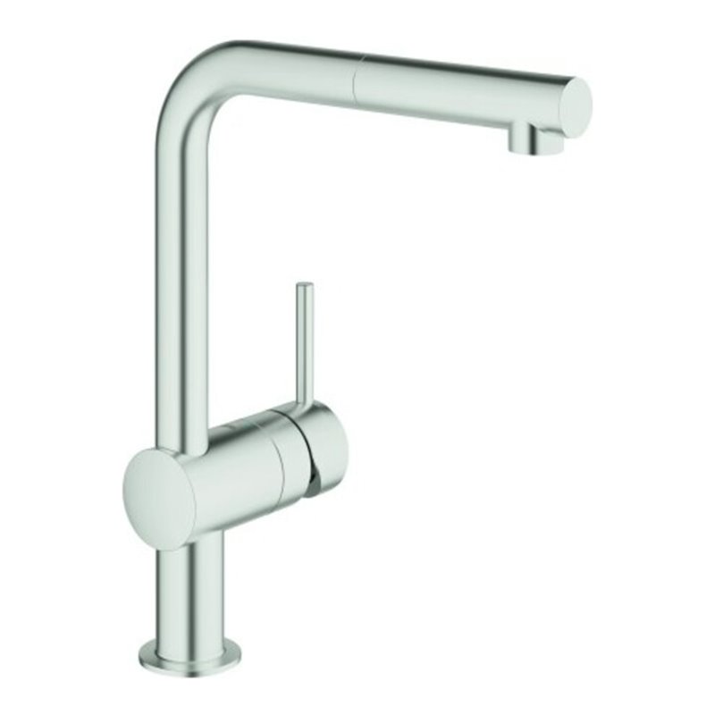 Grohe Spültisch-Einhebelmischer Minta 1/2', L-Ausl., herausz. Mouss., superst.